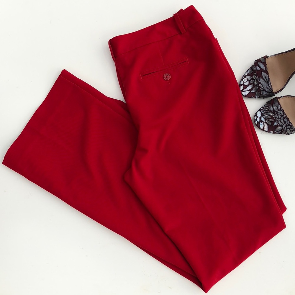 Red business trousers